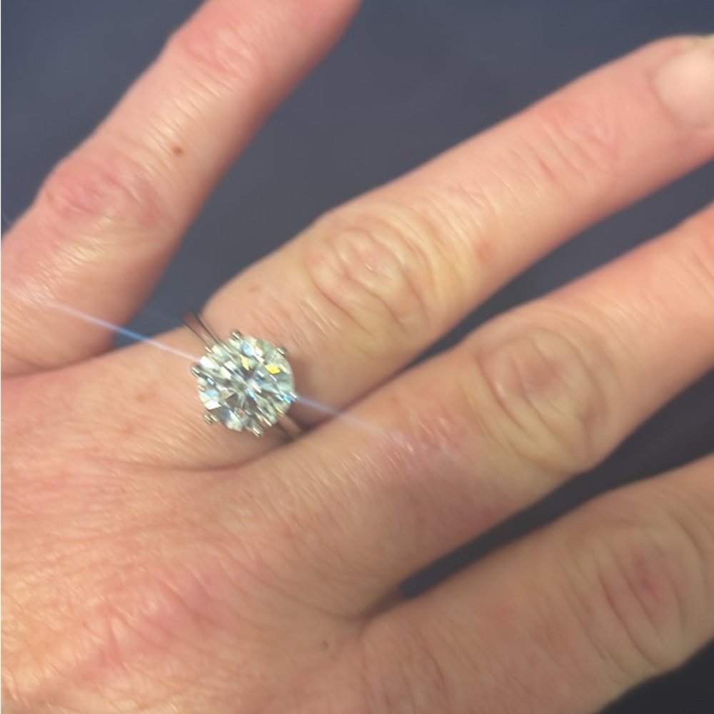 Three carat Moissanite Ring size 7 comes with GRA Certification